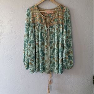 Scandal Italy Hera Peasant Boho Blouse L